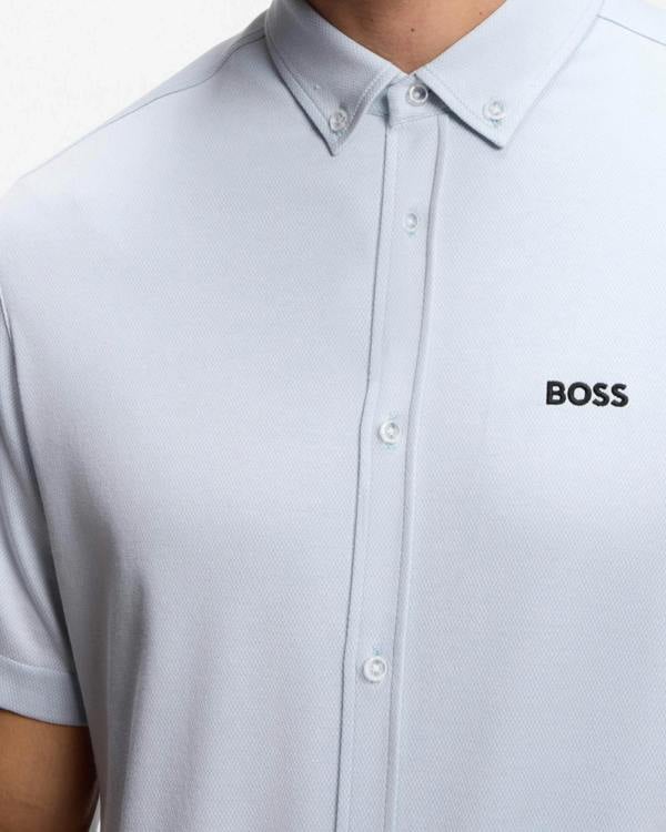 BOSS Green ST_Motion Mens Short Sleeve Shirt - Open Blue 460