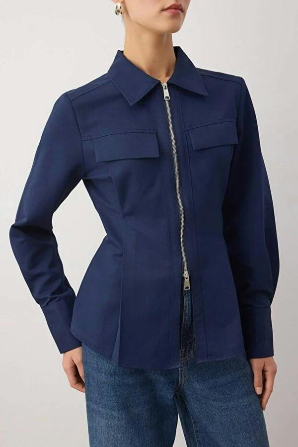 WOVCOR Zipper Detailed Shirt