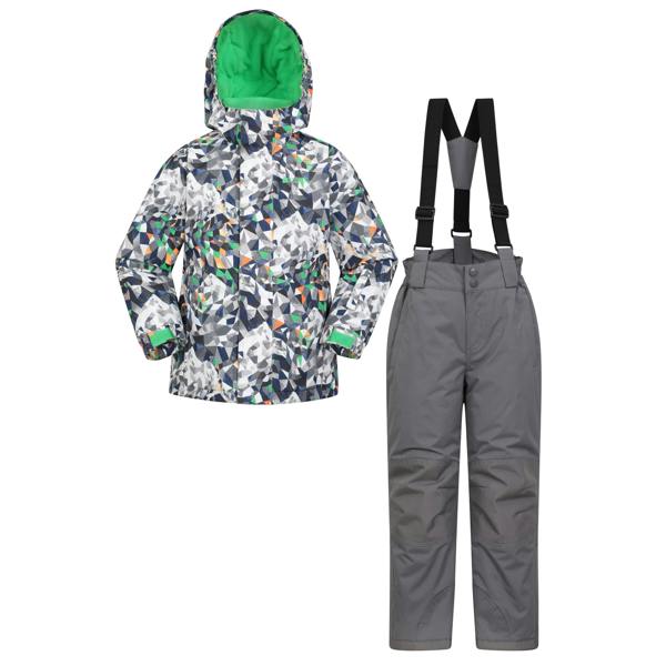 Mountain Warehouse Childrens/Kids Printed Ski Jacket Set - Grey - 