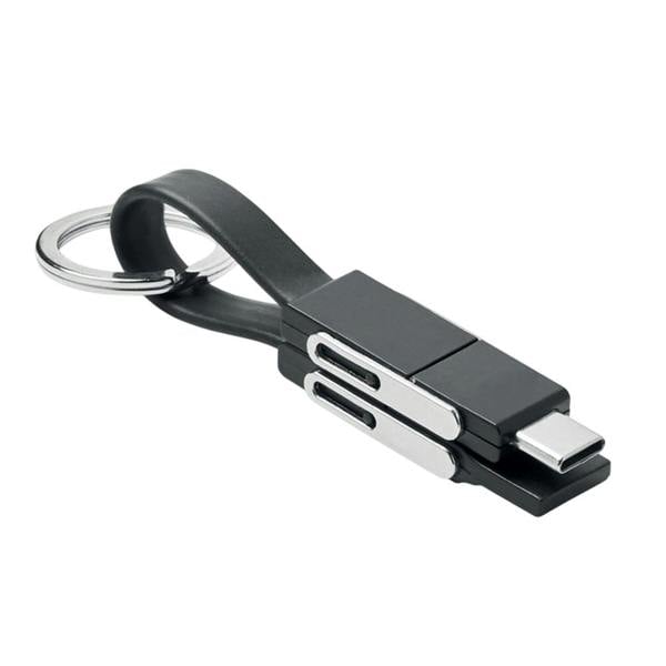 MidOcean Key C 4 in 1 Keyring Charging Cable - Black - 