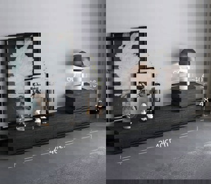 Agnes TV Stand, Black Oak-Weilai Concept-TV Satnd C (240cm)-Weilai Concept