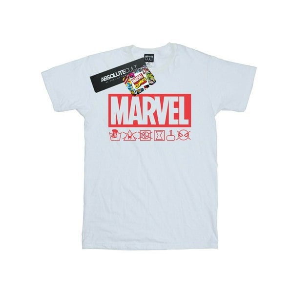 Marvel Boys Logo Wash Care T-Shirt - White