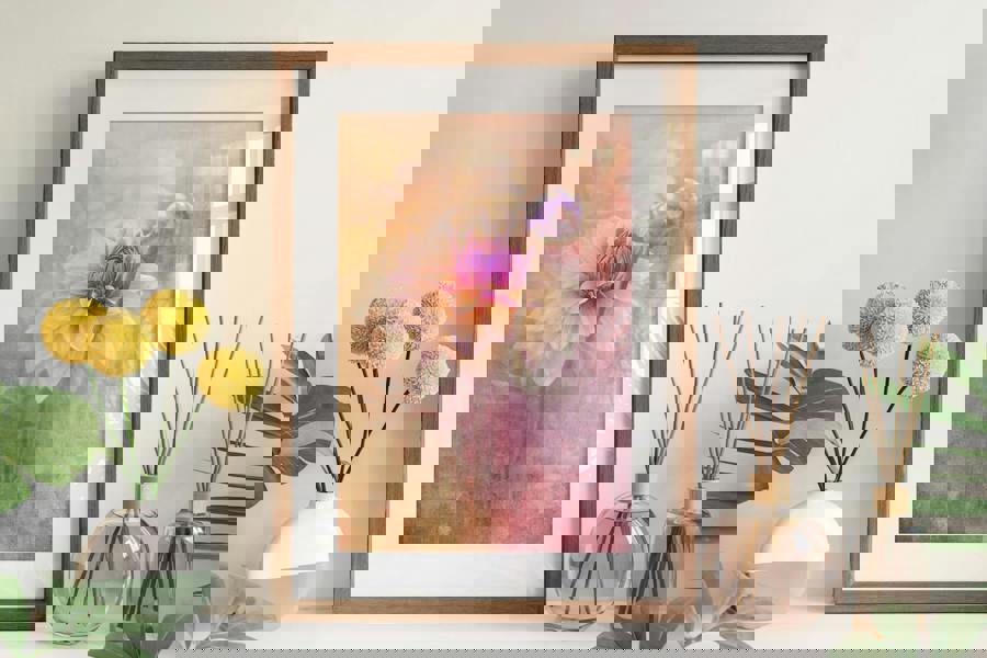 Dahlia flower photography print framed