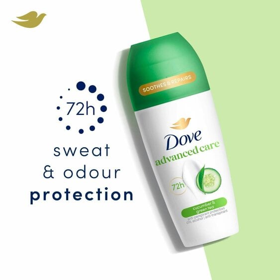 Dove Go Fresh Roll On Anti-Perspirant Cucumber Green Tea 72H Protection 30x50ml