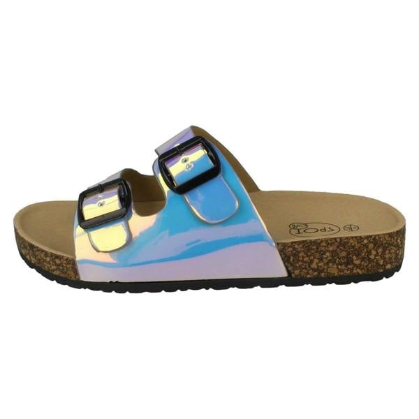 Spot On Ladies Spot On Holographic Sandals F00227