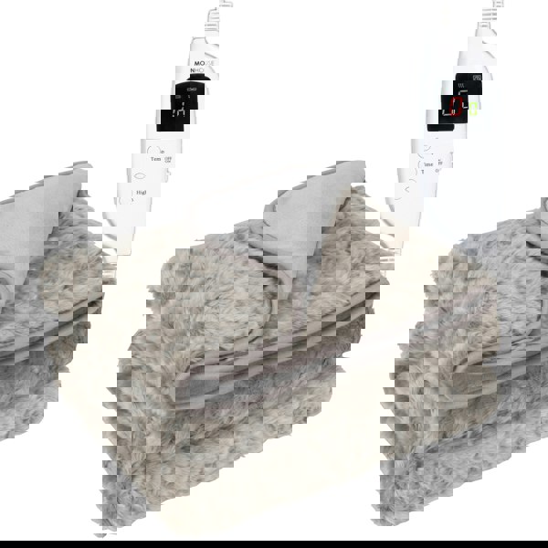 MONHOUSE Heated Electric Throw 9H Timer 9 Heat Setting Fleece Blanket