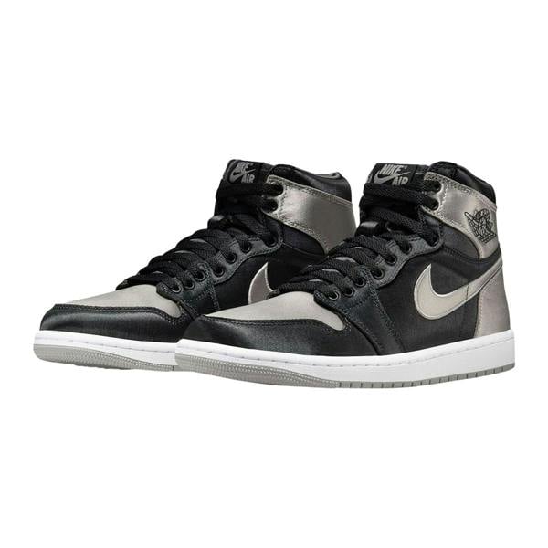 Nike Womens/Ladies Air Jordan 1 Leather Trainers - Black/White/Off White - 