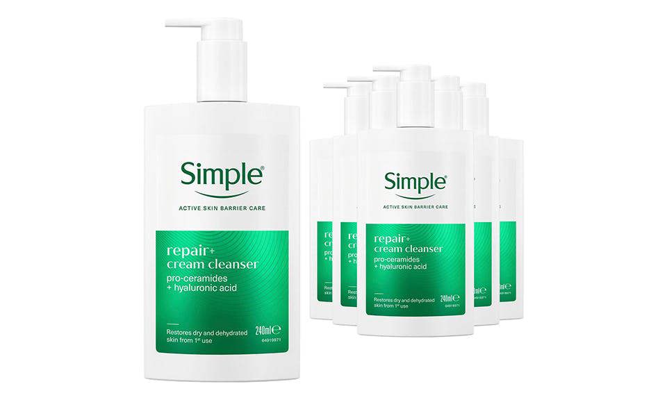 Simple Repair+ Facial Cleanser Soothing Hydrating Gentle Face Wash, 240ml