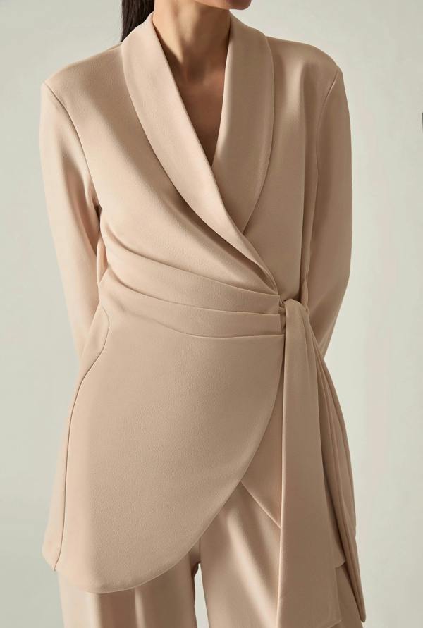 James Lakeland Cream Side Sash Blazer