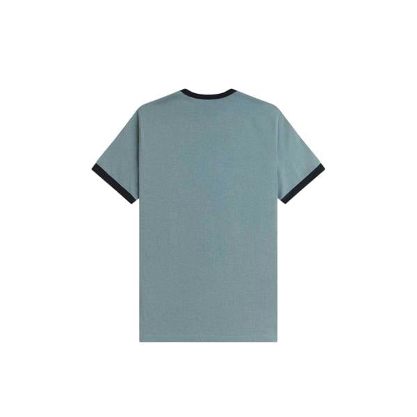 Fred Perry Mens Embroidered Logo Cotton T-Shirt - Blue - 