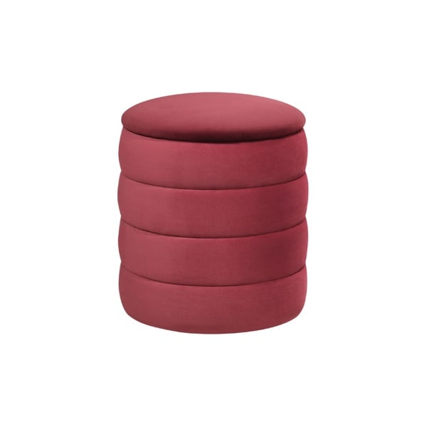 Ripple Cylindrical Ribbed Stool - Burgundy