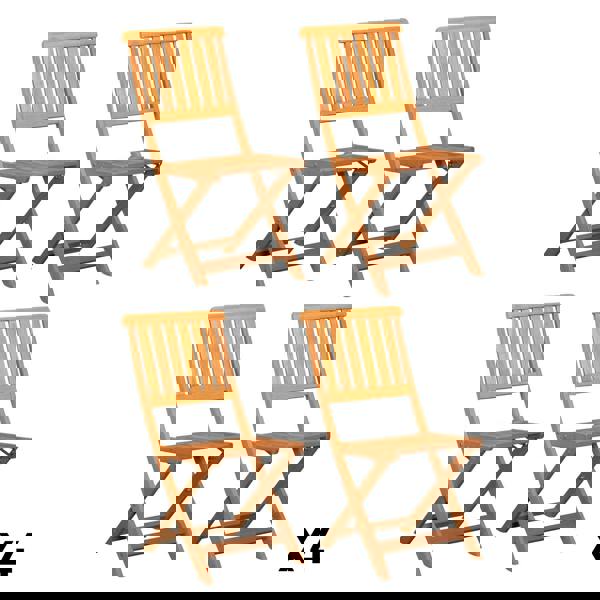 Samuel Alexander Set of 4 Bowness Outdoor Garden Patio Wooden Folding Chairs