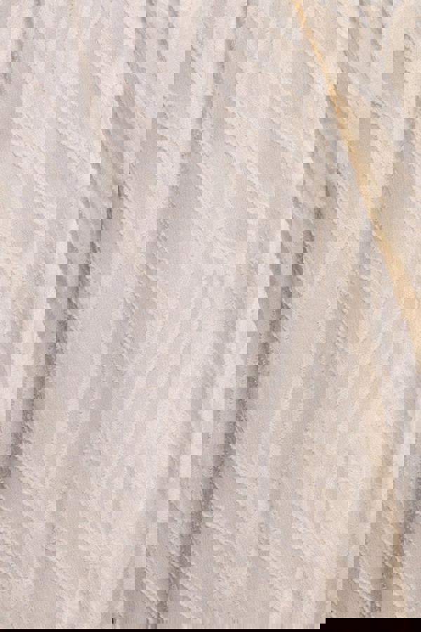 Chiffon Geo-Wave Front Frill Wrap Midi Dress - Cream DR4411