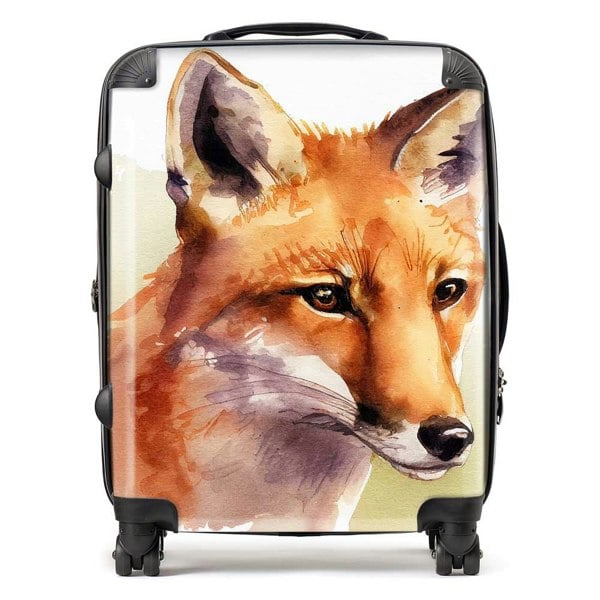 Warren Reed Fox Watercolour Suitcase