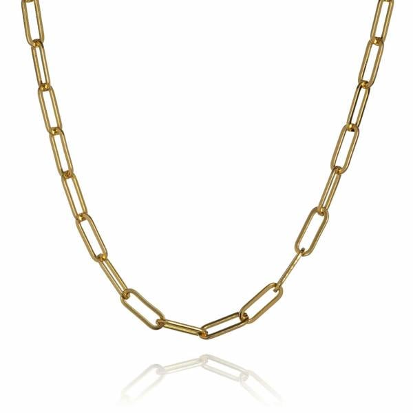 Long Gold Paperclip Chain Necklace for Women - namana.london