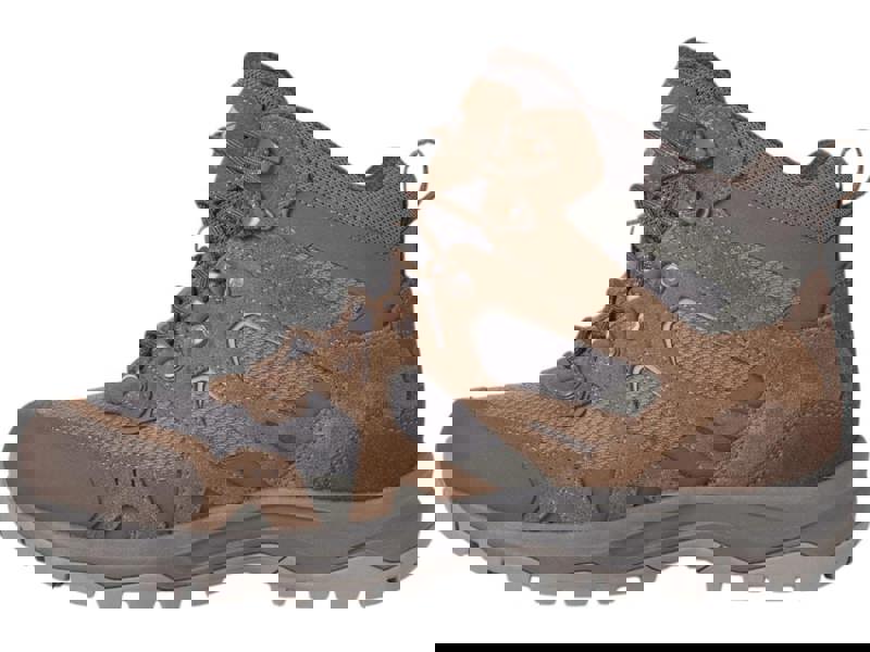 Karrimor Bodmin MID 6 Mens Walking Hiking Lace Up Trekking Boots, rugged hiking boots in brown with grey accents, featuring a sturdy sole and ankle support for outdoor trekking.