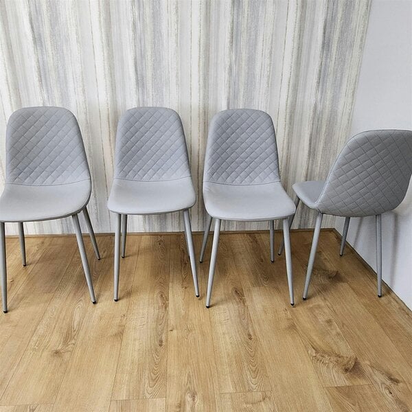 Kosy Koala Dining Chairs Set of 4 Grey Faux Leather Kitchen Chairs Dining Room Furniture