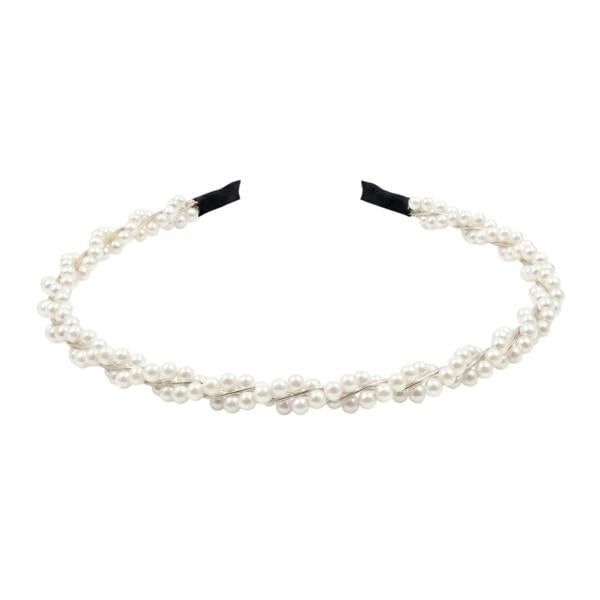 Gold Trip Silver Pearl Weave Headband