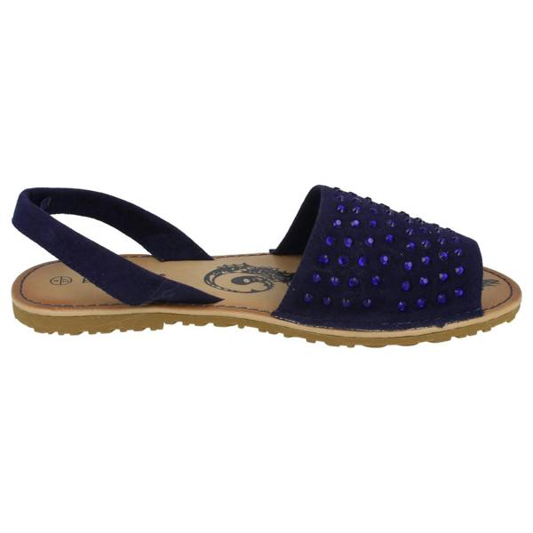 Spot On Ladies Spot On Elasticated Slingback Open Toe Flat Sandals