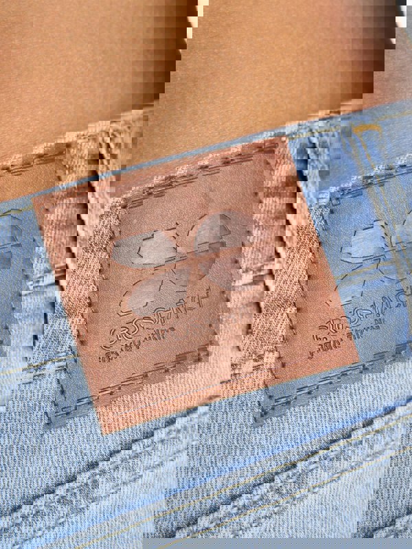 Crosshatch Tonwin Embossed Denim Shorts Light Wash