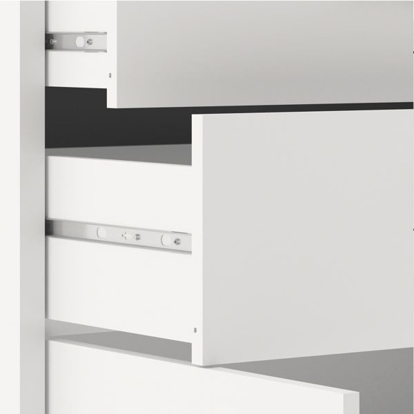 Furniture To Go Prima Bookcase 3 Shelves with 2 Drawers 2 Doors In White