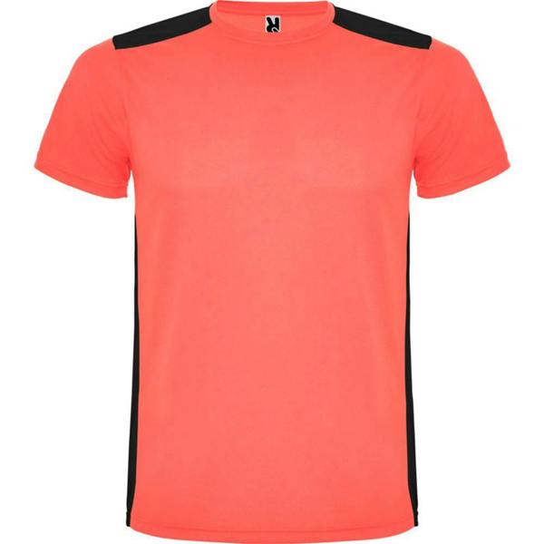 Roly Childrens/Kids Detroit Sports T-Shirt - Fluorescent Coral/Solid Black - 