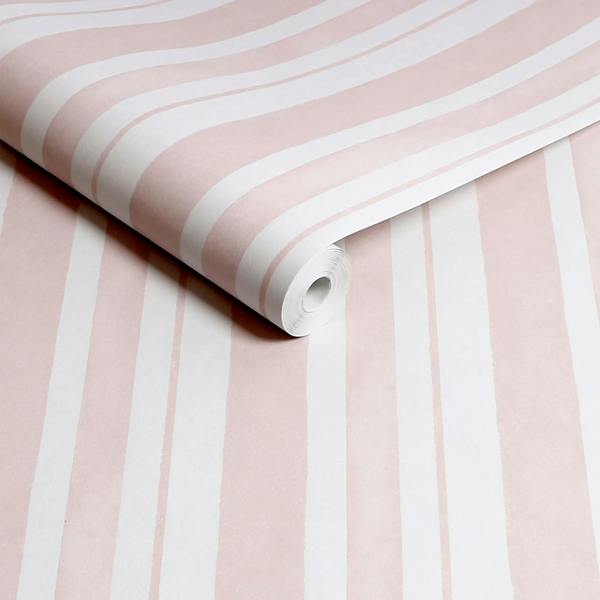 Shabby Chic Rachel Ashwell Watercolour Stripe Wallpaper | Pink