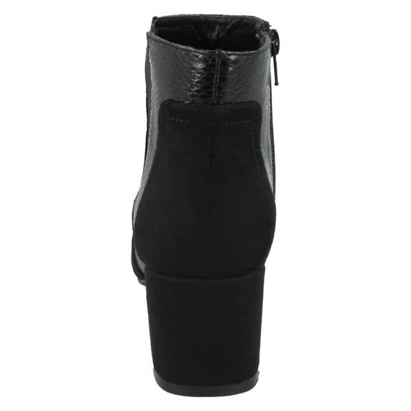 Spot On Ladies Spot On Chunky Heel Ankle Boots F51138