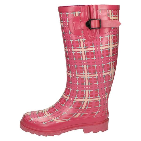 Spot On Ladies Spot On Tartan Print Wellington Boots