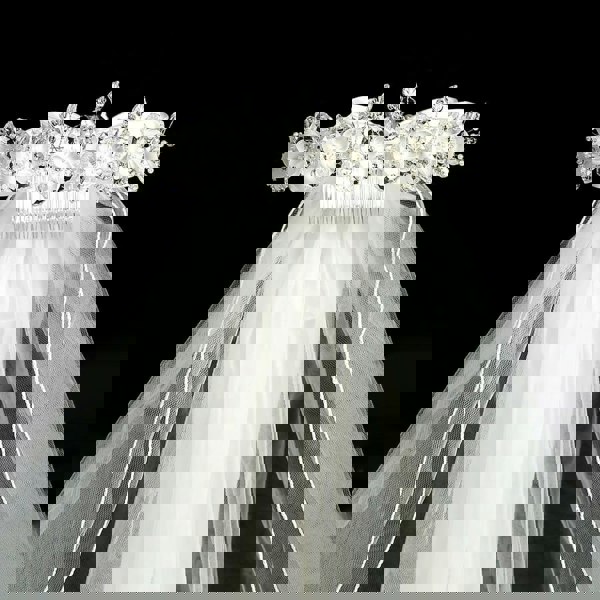 Rhinestone Crown with Veil