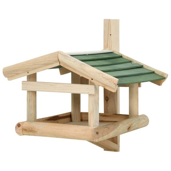 Berkfield Bird Feeder Solid Wood 35x29.5x21 cm