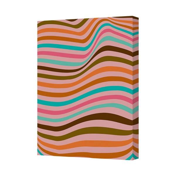 Benjamin Tate Design Abstract Multicolor Wavy Stripe Canvas Wall Art Print