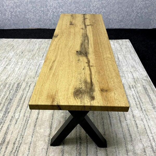 Kosy Koala Wooden  Bench With Metal Legs for Dining, Work, or Study
