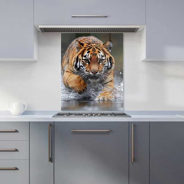 Warren Reed Tiger Hunting Glass Kitchen Splashback - 00047