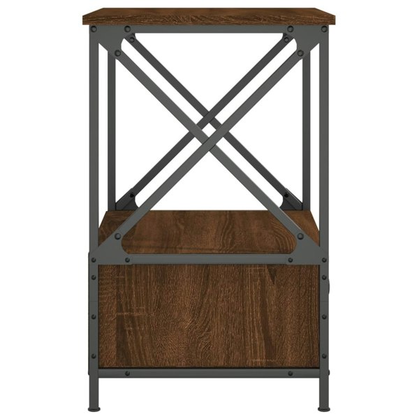 Berkfield Bedside Table Brown Oak 50x41x65 cm Engineered Wood