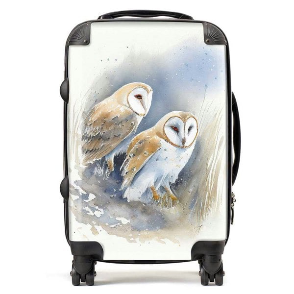 Warren Reed Barn Ano Owls Watercolour Suitcase