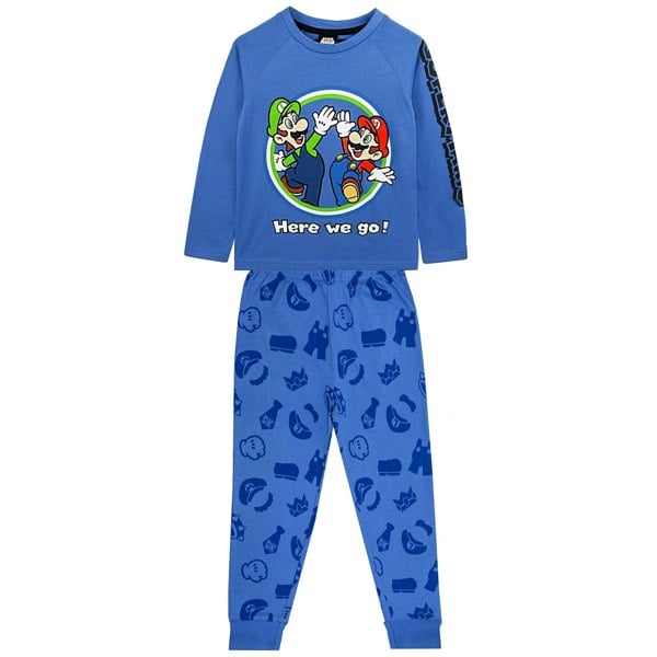 Super Mario Boys Luigi Pyjama Set - Blue/Green/White