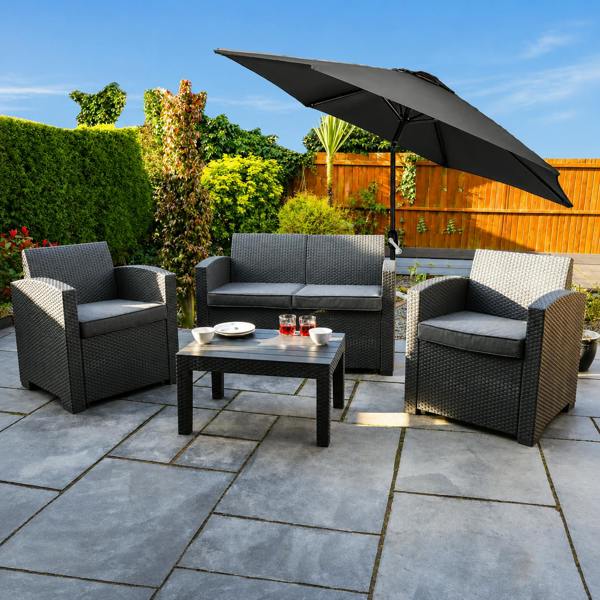 Groundlevel 2m Tilt and Crank Lightweight Parasol