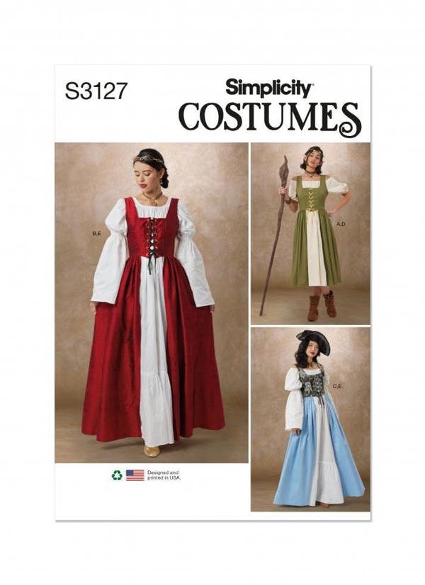 Simplicity Sewing Pattern 3127, Costumes for Women, K5 (8-10-12-14-16) - Intermediate