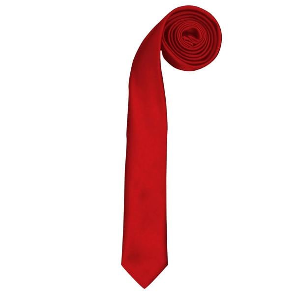 Premier Tie - Mens Slim Retro Work Tie (Pack of 2) - Red