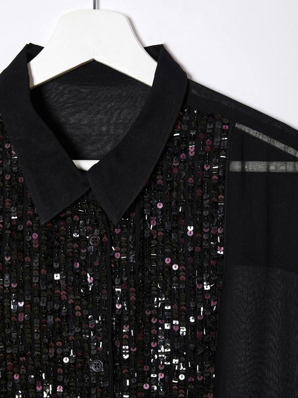 Rose & Nancy Faye Black Sequin Shirt