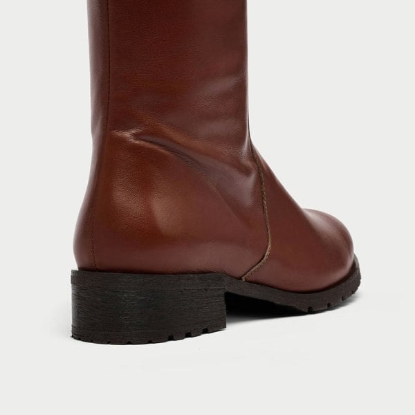 Calla Bella Knee-High Boots for Bunions & Wide Feet - Brown Leather