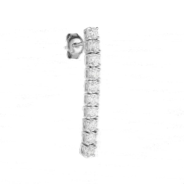 Spero London Sterling Silver Long Tennis Earring - Single