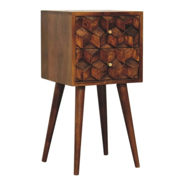 Artisan Furniture Mini Chestnut Cube 2 Drawer Bedside
