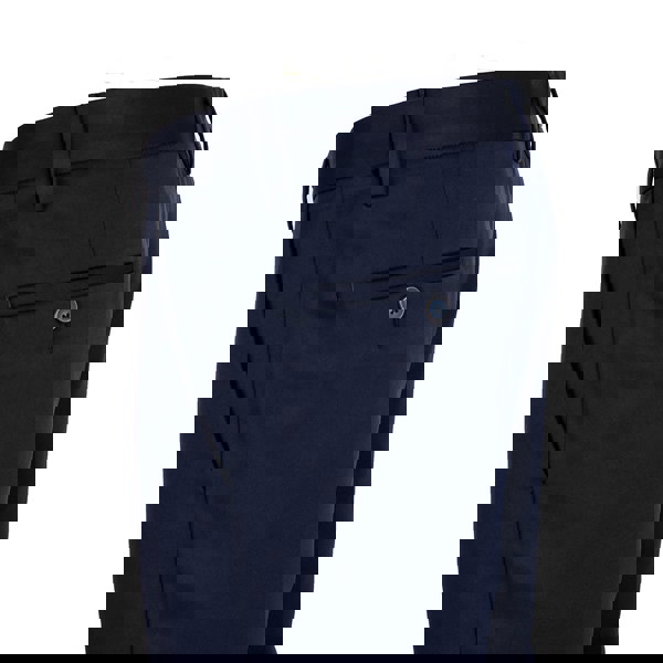 David WeJ Plain Smart Trousers with Belt Loops - Navy