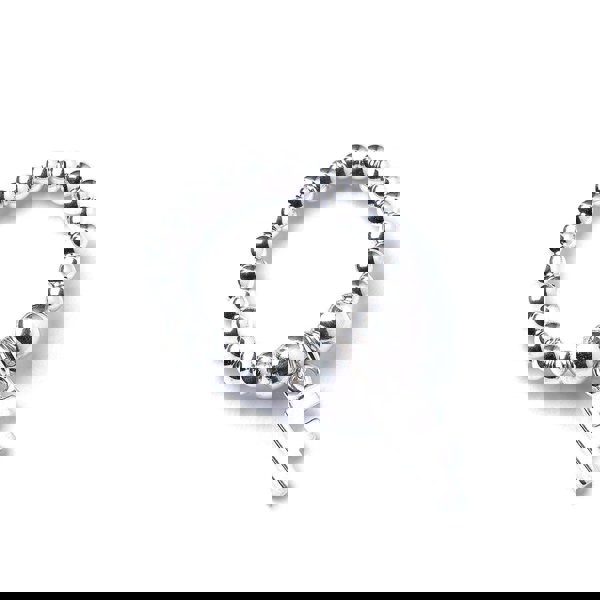 Letter Initial Charm on Silver Ball Bead Ring - MYLEE London