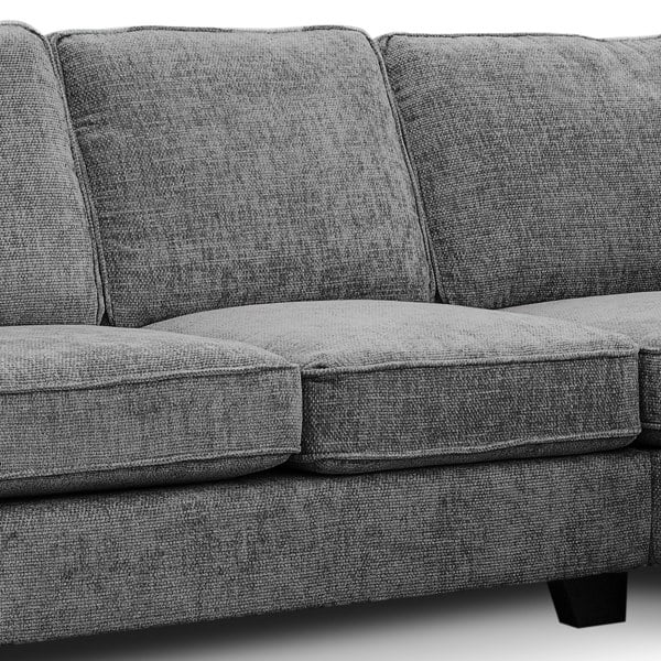 Furnishings For Less Nebraska Slate Grey 5 Seater Corner Sofa Full Back