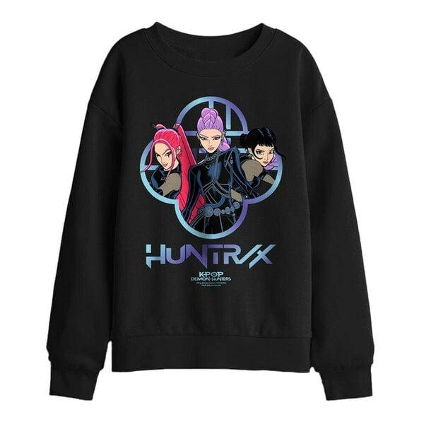K-Pop Demon Hunters Childrens/Kids Huntr/X Girls Logo Sweatshirt - Black