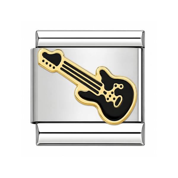 Serafina Black & Gold Guitar | Italian Style Bracelet Charm