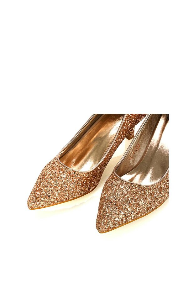 XY LONDON Pointed Toe Mid Stiletto Kitten Heel Court Shoes